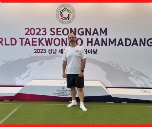 Mestres brasileiros de Taekwondo viajam para a Coreia para cursos, exames de graduação e participação no World Taekwondo Hanmadang 2023.